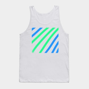 Blue green stripes watercolor art Tank Top